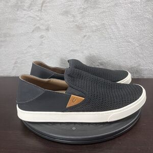 Olukai Pehuea Shoes Women Sz 10 Black Mesh Loafers Slip On Casual Sneakers